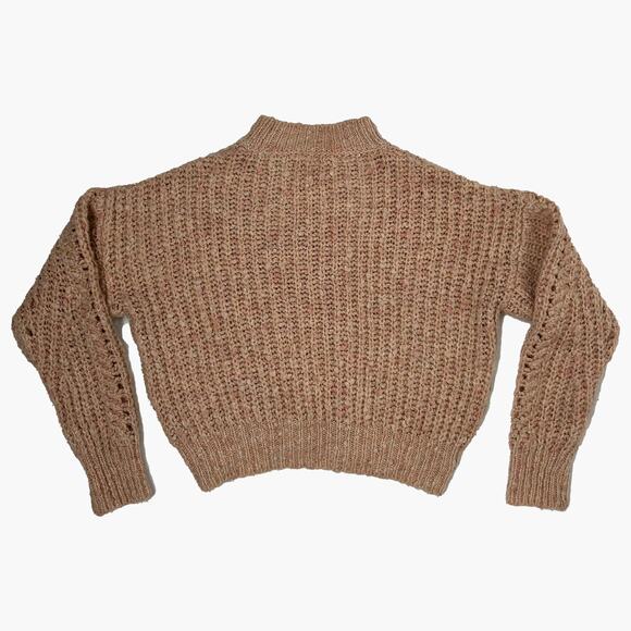 TOPSHOP Women's Textured Chunky Pointelle Pullover Sweater (Pink | Size XS) - Picture 3 of 5